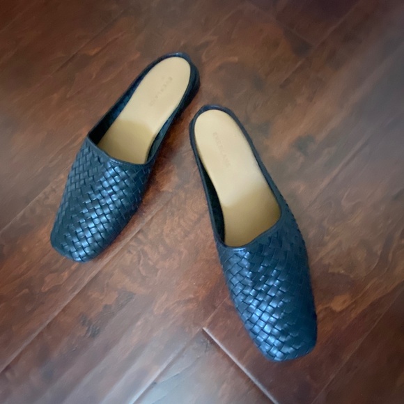 Everlane Black Woven Leather Slip On Mules Size 9.5 - Picture 9 of 13